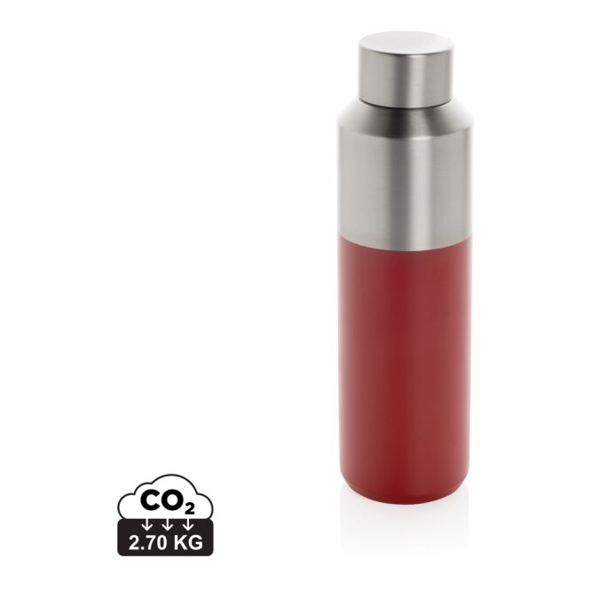 Werbeartikel Thermosflasche Fluid – rot – mit Logodruck 600ml nachhaltig vakuumisoliert doppelwandig für Mitarbeiter-Onboarding