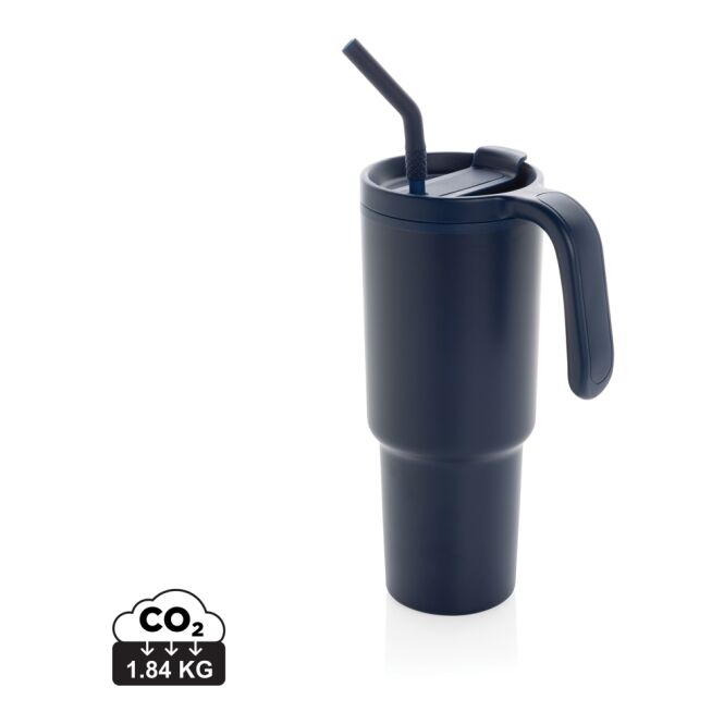 Werbeartikel Graphic 360 Thermobecher – navy blau – mit Logodruck 900 ml nachhaltiger Mehrwegbecher für das Büro