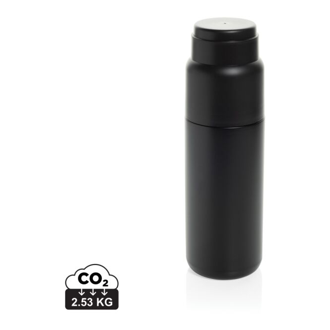Kundengeschenk Thermocup RCS Thermosflasche – schwarz – mit Logodruck 500ml vakuumisoliert auslaufsicher nachhaltig für Mitarbeiter