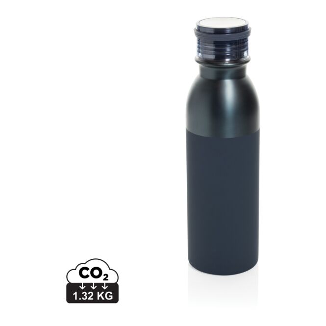 Kundengeschenk Duoloop Trinkflasche aus recyceltem Stahl – grau – mit Logodruck 780ml nachhaltig auslaufsicher für das Mitarbeiter-Onboarding
