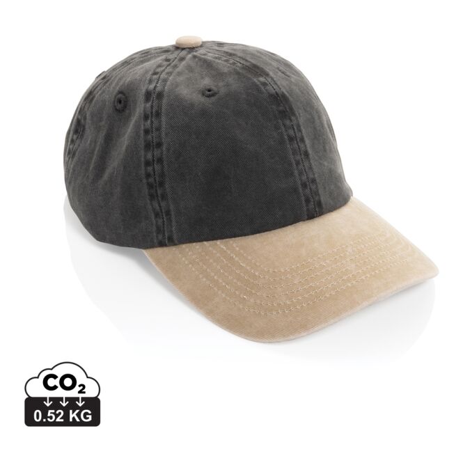 Mitarbeitergeschenk Cap BEAU AWARE™ – schwarz – mit Logo bedruckt 100% recycelte Baumwolle atmungsaktiv klassisches Baseball Cap für Teamevents