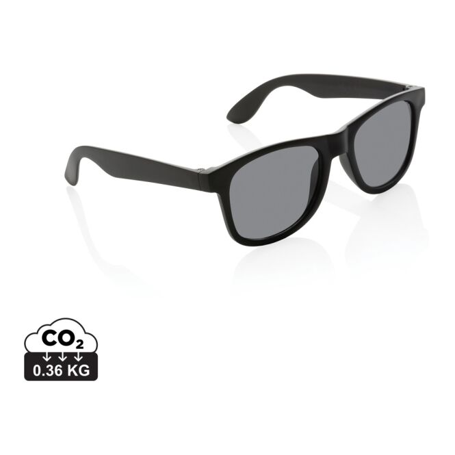 Kundengeschenk Sonnenbrille GRS-PP – schwarz – mit Werbedruck 100% recycelter Rahmen UV400 EN ISO 12312-1 nachhaltiges Accessoire