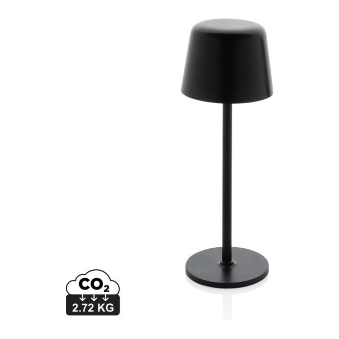 Mitarbeitergeschenk Tischlampe Zenic – schwarz – mit Werbedruck 1200mAh Akku wiederaufladbar moderne Akkuleuchte für Büro