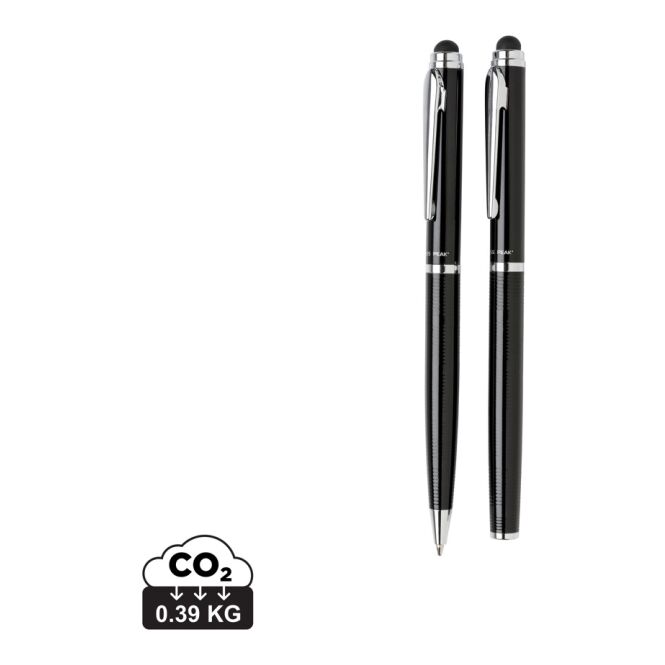 Premium-Werbegeschenk Deluxe Schreibset mit Gravur – Schwarz – hochwertiges Schreibinstrument für Unternehmen und Büro