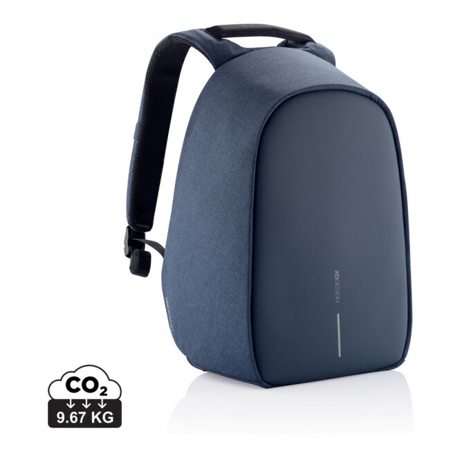 Mitarbeitergeschenk Rucksack Bobby Hero Regular – marineblau-schwarz – mit Logo bedruckt, nachhaltiger Backpack für 15,6 Zoll Laptops