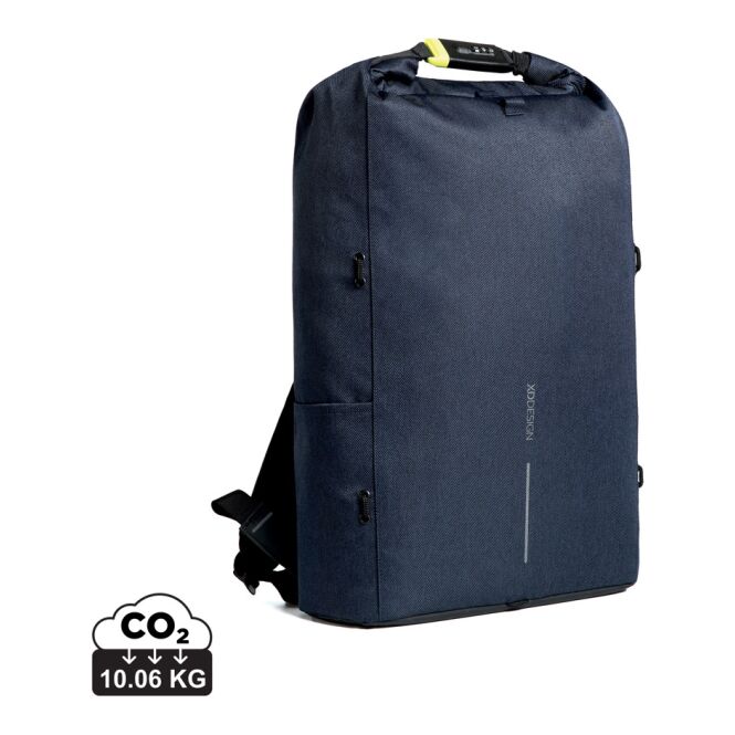 Mitarbeitergeschenk Rucksack Bobby Urban Lite – navy blau – mit Logodruck für 15.6 Zoll Laptops, komfortabler Backpack für den Außendienst