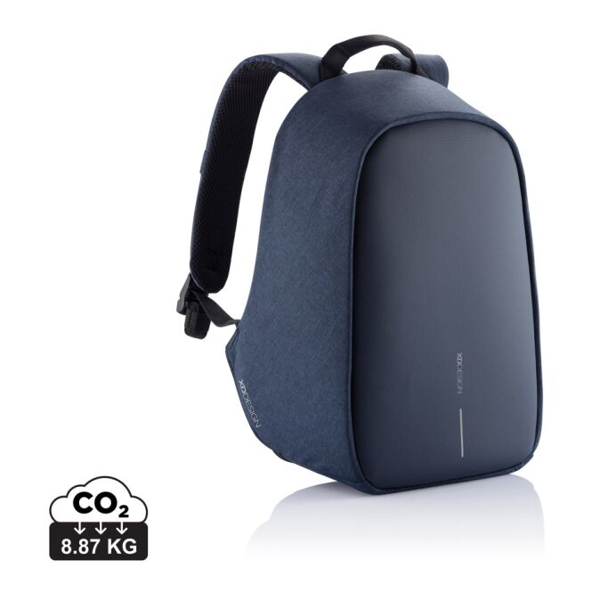 Mitarbeitergeschenk Rucksack Bobby Hero Small – marineblau-schwarz – mit Logodruck für 13,3 Zoll Laptop, nachhaltiger Backpack für Onboarding