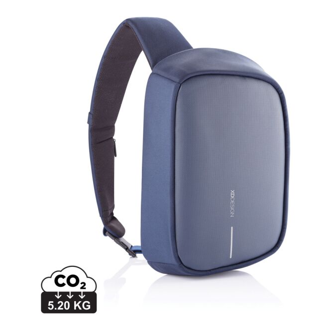 Mitarbeitergeschenk Rucksack Bobby Sling – marineblau-navy blau – mit Logo bedruckt als komfortabler Backpack für das tägliche Onboarding
