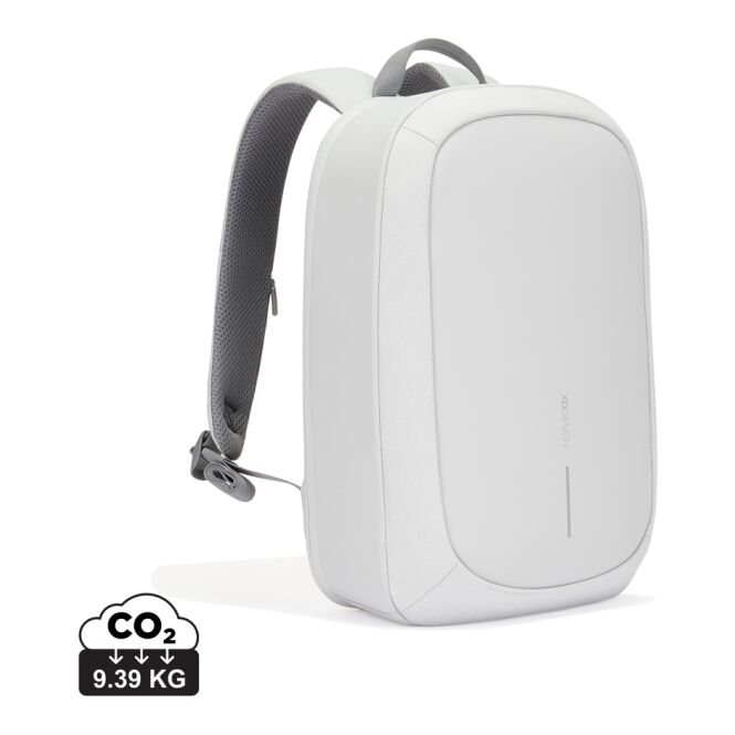 Firmengeschenk Rucksack Bobby Edge – grau-grau – mit Logo bedruckt, nachhaltiger Backpack mit RFID-Schutz für das Mitarbeiter-Onboarding
