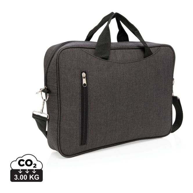 Mitarbeitergeschenk Businesstasche Basic – anthrazit – mit Logo bedruckt 15 Zoll für das Onboarding als funktionale Laptoptasche