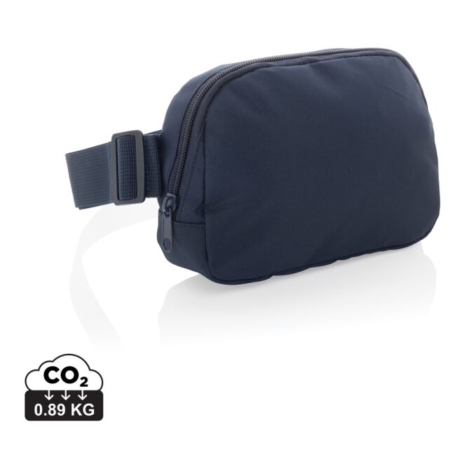 Giveaway Bauchtasche Aero Aware™ RPET – navy blau – mit Logo bedruckt 100cm nachhaltiges Necessaire für Festivals & Events