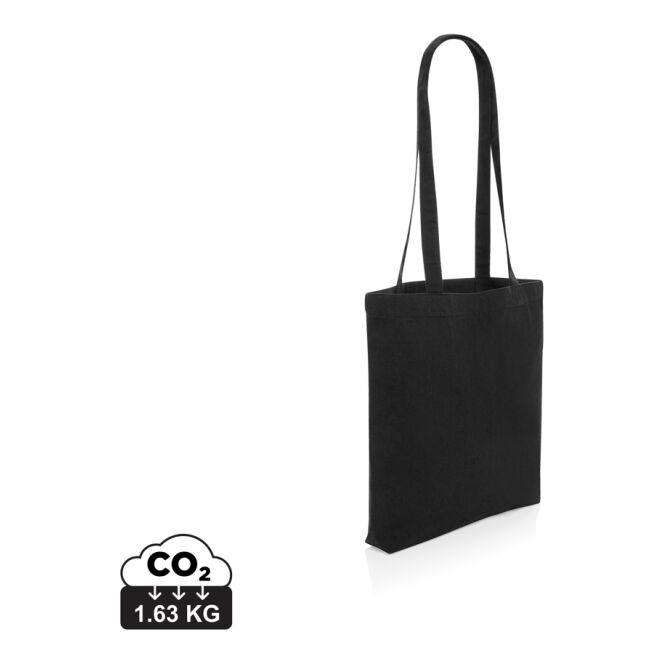 Kundengeschenk Baumwolltasche Impact Aware – schwarz – mit individuellem Logodruck 330 g/m² nachhaltiger Jutebeutel für Events