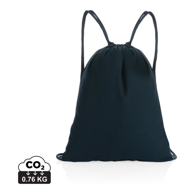 Giveaway Sportbeutel Impact AWARE™ – marineblau – mit Logodruck nachhaltiger Sportbeutel für Festivals & Events als praktischer Gym Bag