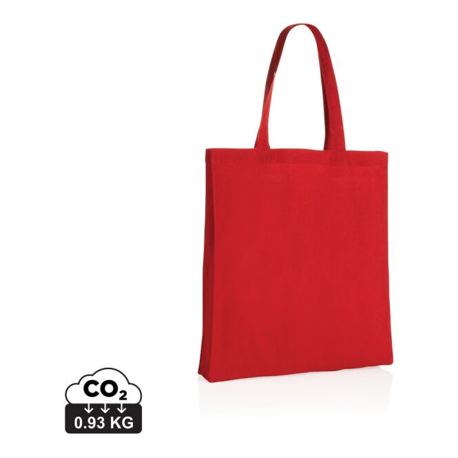 Kundengeschenk Baumwolltasche Impact AWARE – rot – mit individuellem Logodruck 145g/m² nachhaltiger Jutebeutel für Messe-Events