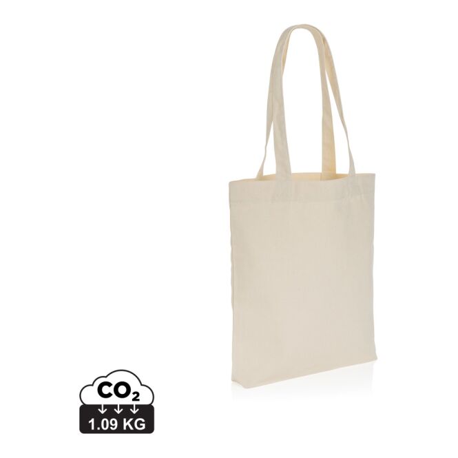 Kundengeschenk Impact Aware Canvas-Tragetasche – weiß – mit individuellem Logodruck 285g/m² nachhaltiger Jutebeutel für Promotion-Aktionen