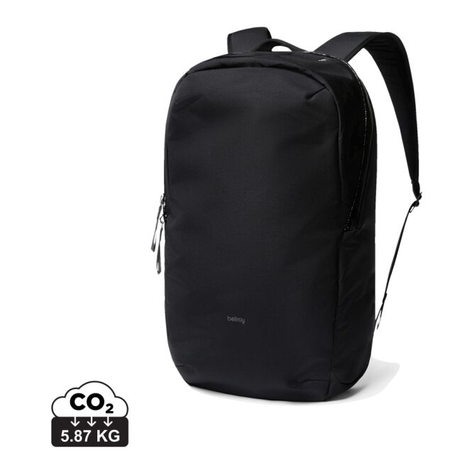 Mitarbeitergeschenk Rucksack Bellroy Via – schwarz – mit Logodruck für 16 Zoll Laptop, komfortabler Backpack für das Mitarbeiter-Onboarding