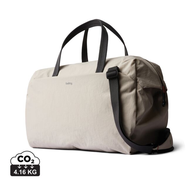 Mitarbeitergeschenk Seesack Bellroy Lite Duffel – grau – mit Logodruck, robuster wasserdichter Drybag für Geschäftsreisen