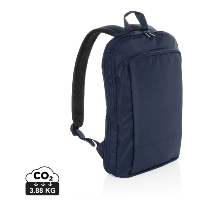 Mitarbeitergeschenk Laptoptaschen Flexpack Aware™ Expandable Slim – navy blau – nachhaltig bestickt für 15,6 Zoll Notebooks für Homeoffice