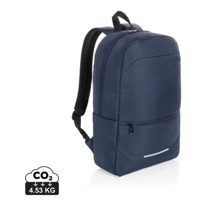 Mitarbeitergeschenk CityPack AWARE™ RPET Business Rucksack – navy blau – nachhaltig bestickt für 15,6 Zoll Notebooks für das Homeoffice