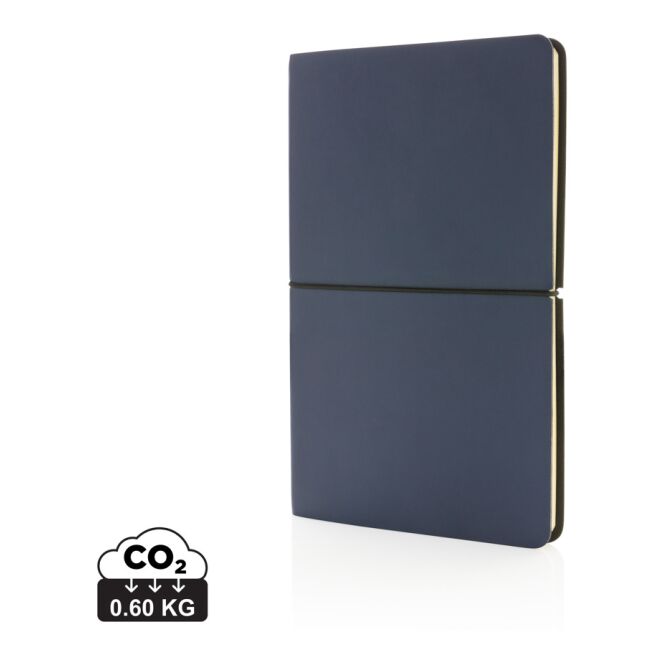 Kundengeschenk Notizbuch Modern Deluxe DIN A5 – navy blau – mit Logo bedruckt für Meetings & Konferenzen