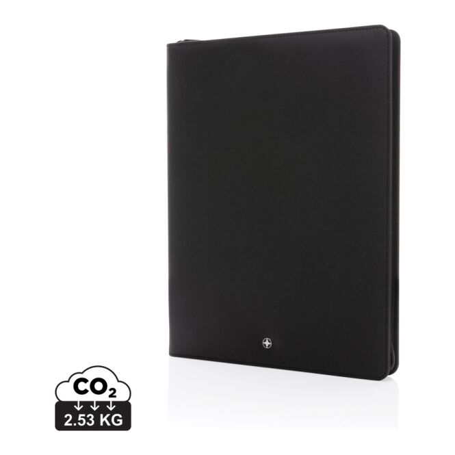 Firmengeschenk A4 Portfolio Heritage mit Logodruck – RCS-zertifiziert & recycelt – Schwarz – Büro-Organisationsmappe für Dokumente
