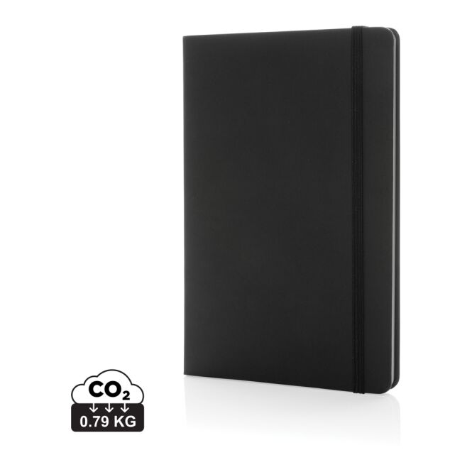 Firmengeschenk Notizbuch Craftstone A5 – schwarz – mit Werbedruck 120g/m² Steinpapier 160 Seiten FSC-zertifiziertes nachhaltiges Journal