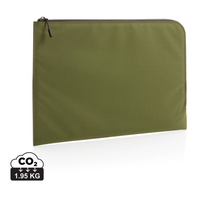 Werbeartikel Impact Aware 15,6 Zoll Laptophülle mit Logodruck – Grün – nachhaltige Schutztasche für Business Notebooks