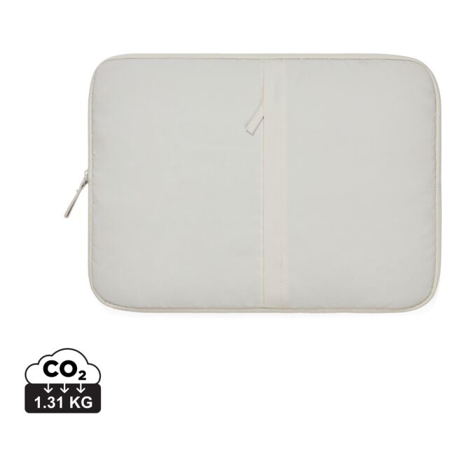 Mitarbeitergeschenk Laptoptasche KENTO URBAN – beige – mit Logo bedruckt nachhaltig für 15,6 Zoll Notebooks für das Homeoffice