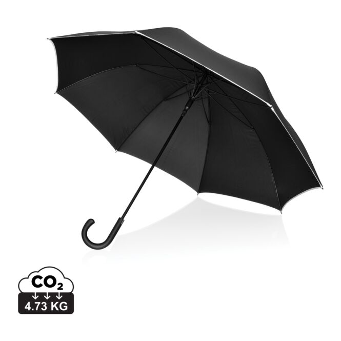 Firmengeschenk Oslo 30 Zoll Automatikschirm mit Logodruck – Schwarz – robuster UV-Schutz-Regenschirm für den Business-Alltag