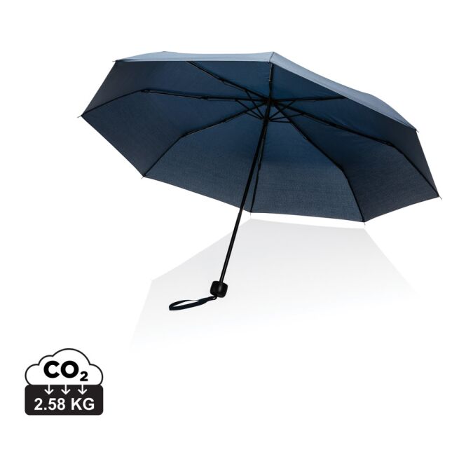 Werbegeschenk Taschenschirm Impact AWARE™ RPET – marineblau – mit individuellem Logodruck nachhaltiger Öko-Regenschirm 20,5 Zoll