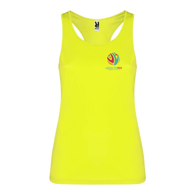 Teamkleidung Sport Top Schura – fluor yellow – mit Logo bedruckt 48h Express-Druck Gr. 2XL