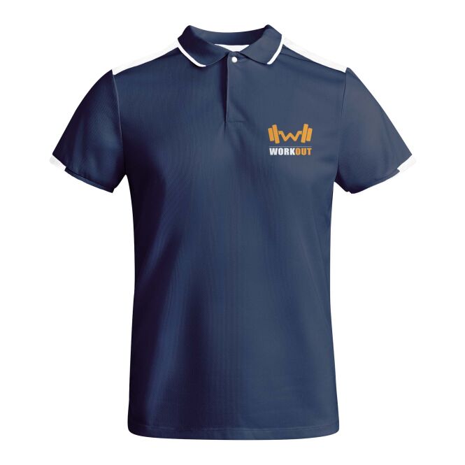 Corporate Fashion Tamil Sport Poloshirt – navy blue-weiss – mit hochwertigem Stick 48h Express-Druck aus nachhaltigem Material Gr. XL