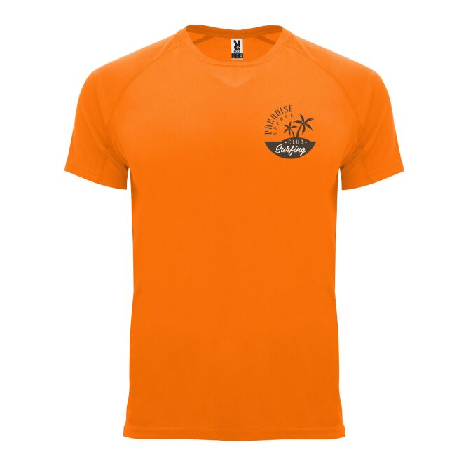 Teamkleidung Bahrain Sport T-Shirt – fluor orange – mit Logo bedruckt 48h Express-Druck Gr. M