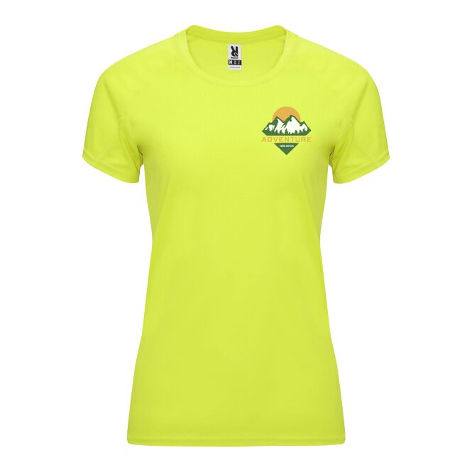 Teamkleidung Bahrain Funktionsshirt Damen – fluor yellow – mit Logo bedruckt 48h Express-Druck Gr. 2XL