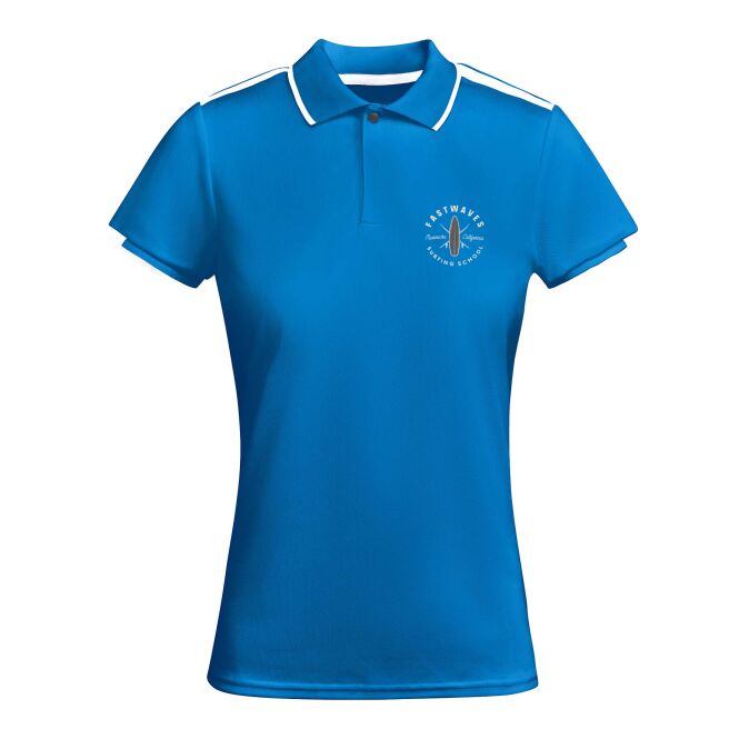 Teamkleidung Poloshirt Tamil – royalblau-weiss – mit hochwertigem Stick 48h Express-Druck aus nachhaltigem recyceltem Polyester Gr. XL