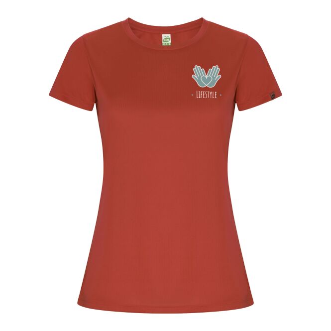 Teamkleidung Funktions-T-Shirt Imola – rot – mit Logo bedruckt 48h Express-Druck nachhaltiges Funktionsgewebe Gr. M