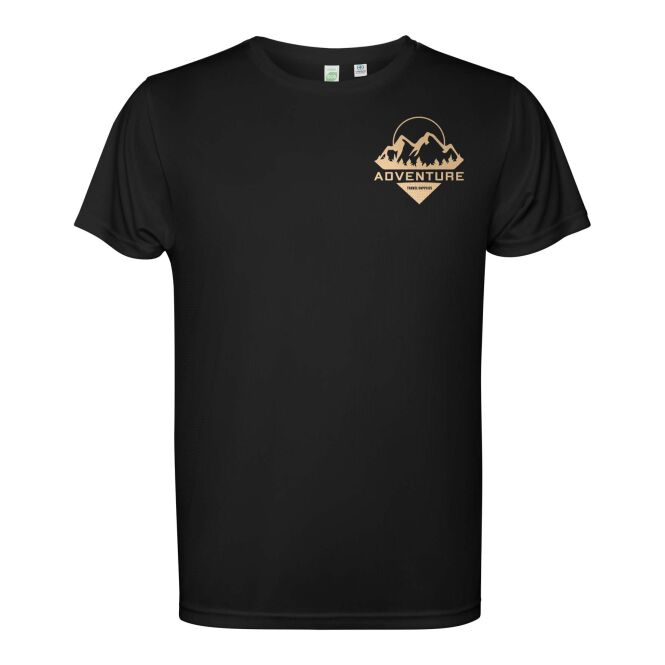 Werbeartikel T-Shirt Estoril – schwarz – mit Logo bedruckt 48h Express-Druck Gr. L