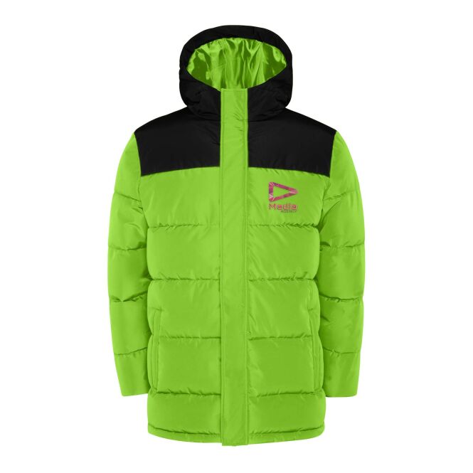 Teamkleidung Steppjacke Tallin – limone-schwarz – bestickt 48h Express-Druck Gr. XL