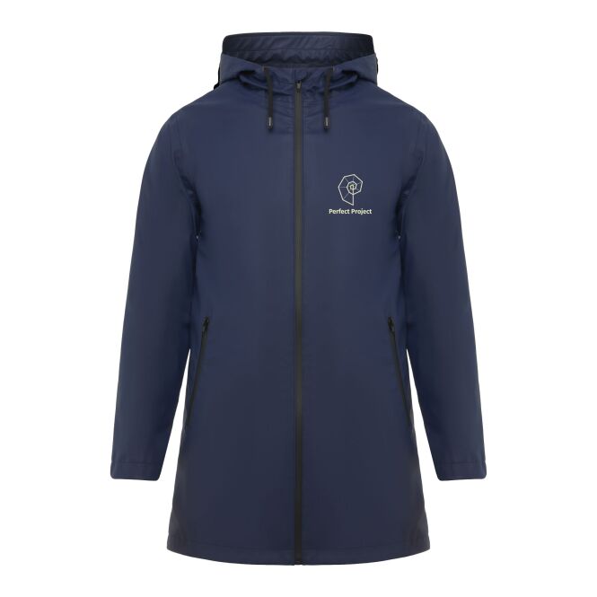 Firmenkleidung Regenmantel Sitka – navy blue – mit Logo bedruckt 48h Express-Druck Gr. M