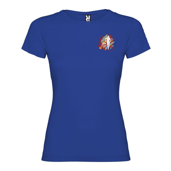 48h Express-Druck Werbeartikel Jamaika T-Shirt für Damen – royalblau – L – mit Logo bedruckt