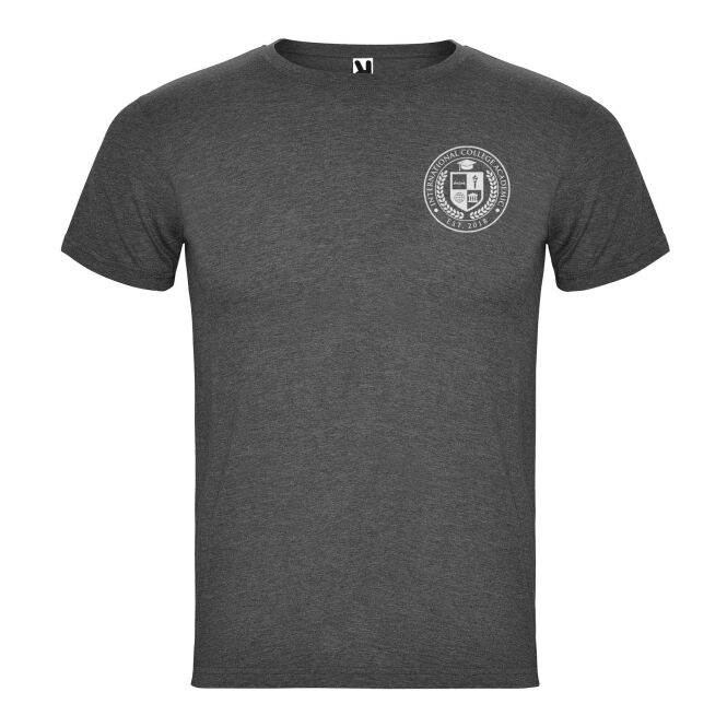 Werbeartikel T-Shirt Fox – heather schwarz – mit Logo bedruckt 48h Express-Druck Gr. 3XL