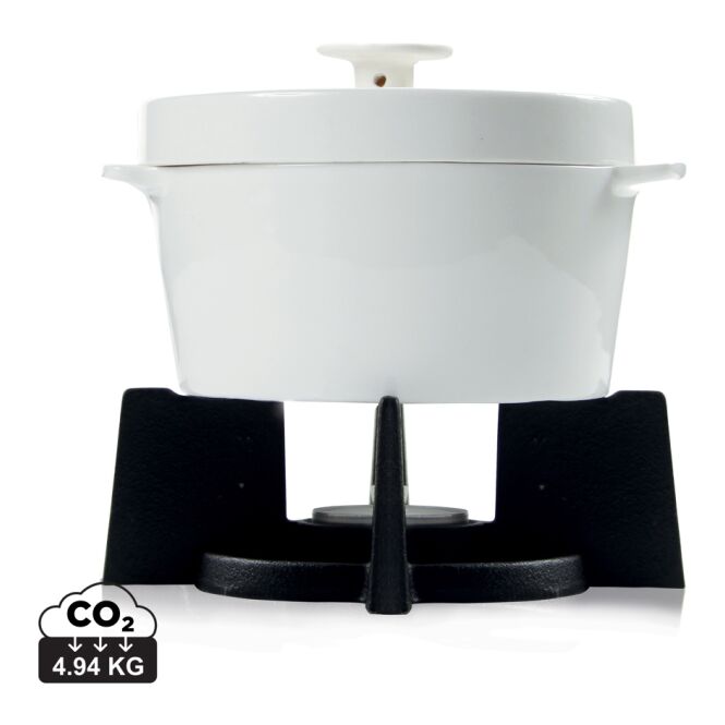 Firmengeschenk Cheese Baker mit Logodruck – 500ml Porzellan – Weiß-Schwarz – kulinarische Präsente für Mitarbeiter und Kunden