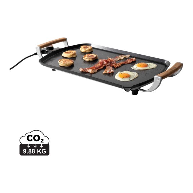 Firmengeschenk Electric Griddle Pro mit Gravur – Schwarz – hochwertiger Tischgrill für Mitarbeiter-Events
