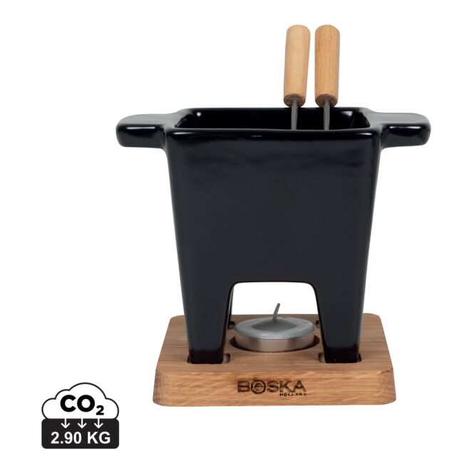Firmengeschenk Tapas Fondue Nero 300 ml mit Gravur – Schwarz-braun – exklusives Catering-Zubehör für Firmen-Events