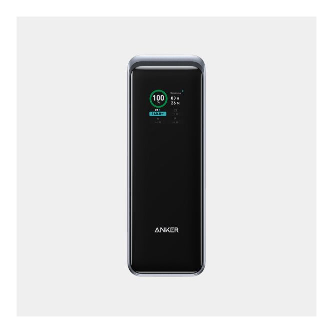 Kundengeschenk Anker Prime Powerbank 27.650mAh (250W) – grau – mit Logo bedruckt für das Mitarbeiter-Onboarding