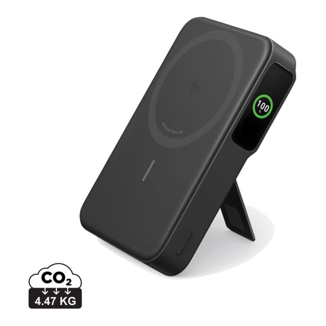 Firmengeschenk Anker MagGo Powerbank 10.000mah mit Logodruck – Schwarz – Qi2 Ladegerät für Business & Büro