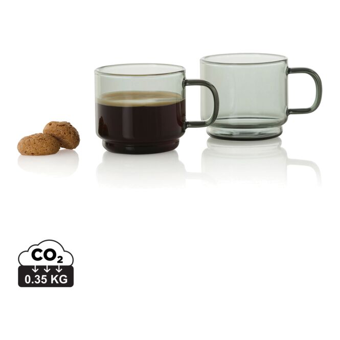 Kundengeschenk Espressotassen AdHoc Impact – weiß – mit Logodruck 2er-Set 70 ml für die Büroküche und Gastronomie