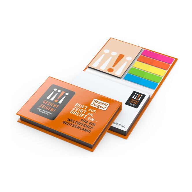 Werbeartikel Haftnotiz-Set Prag mit Logodruck 105x78 mm – hochwertiges Kombi-Set für Büros und Konferenzen