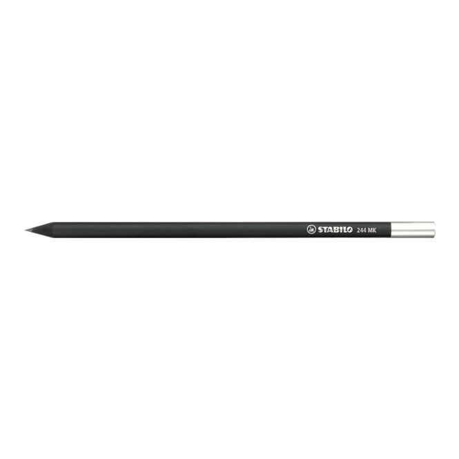 Werbeartikel STABILO Grafitstift mit Logodruck – Schwarz/Silber – hochwertiges Schreibgerät für Messen und Büro