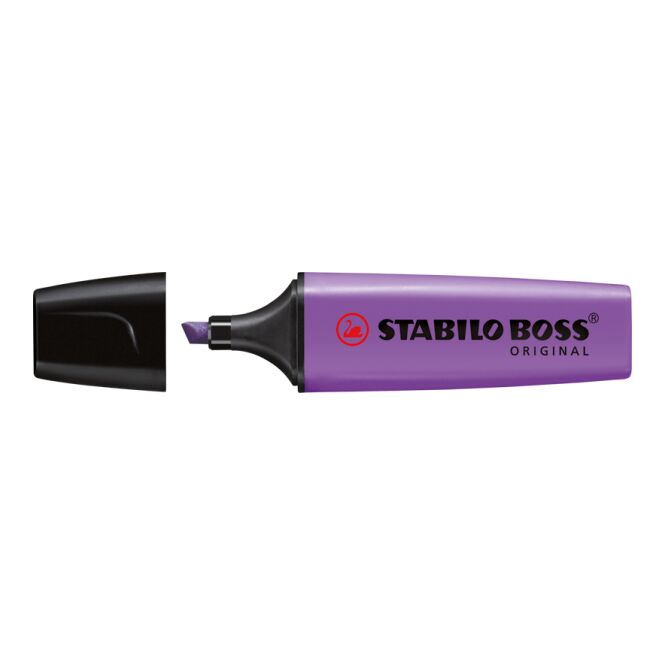 Werbeartikel STABILO BOSS ORIGINAL Textmarker – violett – mit Logo bedruckt für den Büroalltag